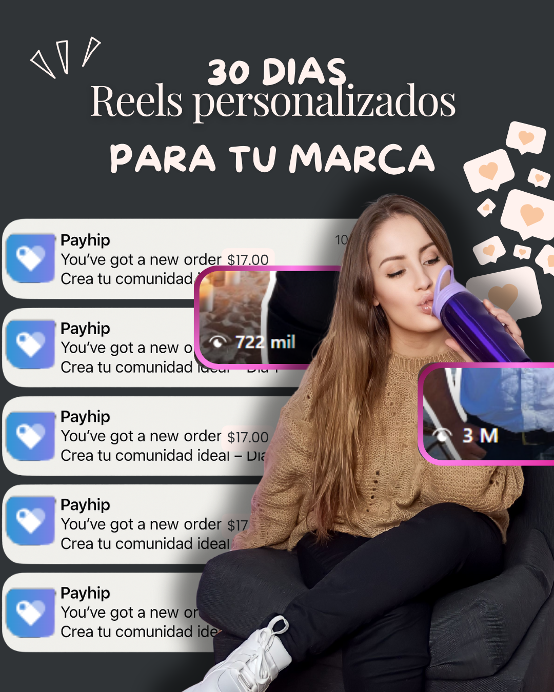 30 dias de reels + Estrategia de Marketing + Asesorias